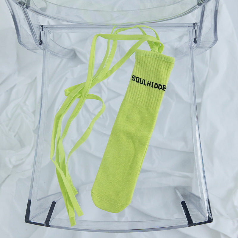 Cross Tie Socks Female Ins Eye-catching Tide Socks Calf Socks Medium Tube Socks - Bellarte Enchanté Cross Tie Socks Female Ins Eye-catching Tide Socks Calf Socks Medium Tube Socks